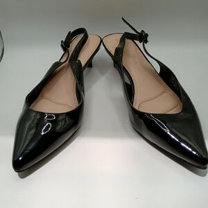 Kelly & Katie Black Patent Slingback Heels